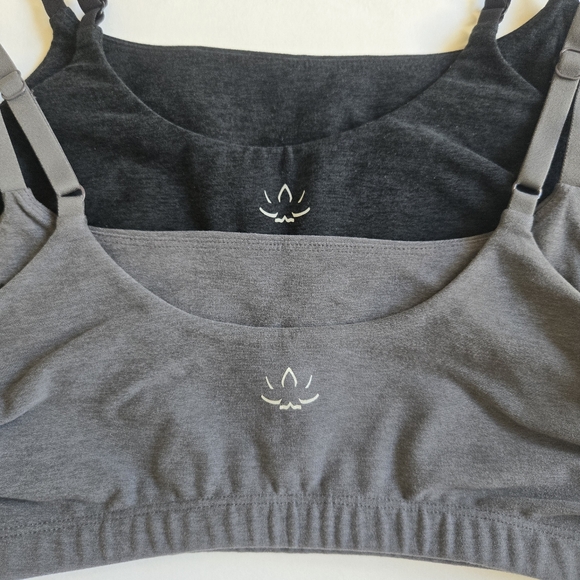 Beyond Yoga SET Spacedye Raise The Barre Shirred Bra Tank Gray Black Adjustable - Picture 2 of 10